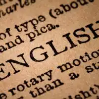Close-up of an Opened Dictionary showing the Word ENGLISH