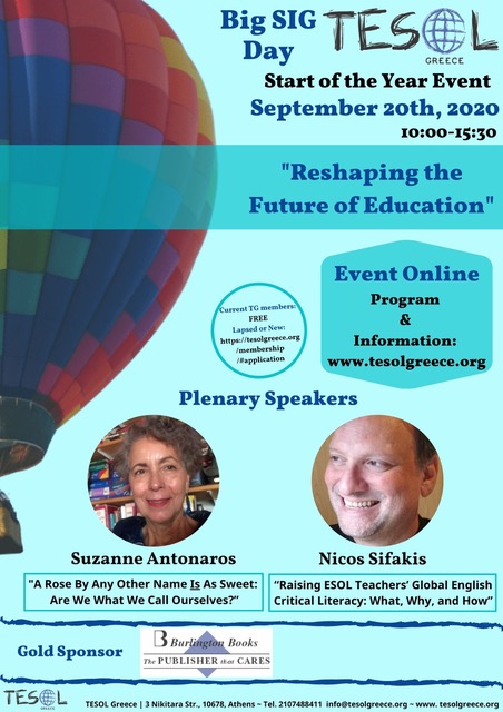 Research and promotion Centre for T.F.L. Europalso - TESOL Start of the year event – Big SIG Day “Reshaping the Future of Education”, Online, 20/9